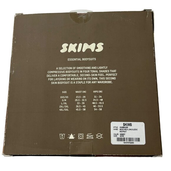 SKIMS‎ Essential Mock Neck Long Sleeve Bodysuit Desert 4X/5X - Picture 7 of 11